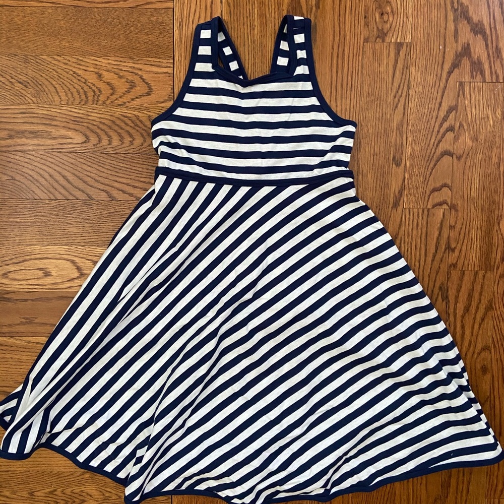 Navy Stripe Knit Girls size 10 Sundress Chez Ami